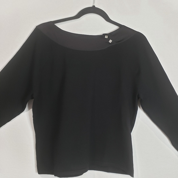 Talbots Petite Silk Blend Black Top Size Medium Petite - Picture 4 of 12